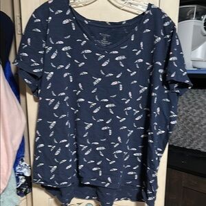 Sonoma Blue and White Boxy Short Sleeve Tee